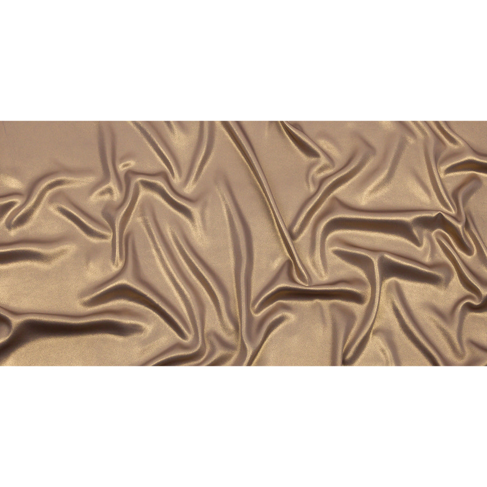 Ultra-Smooth Polyester Georgette with Foiling - Taupe and Gold - Valeria Collection - Full