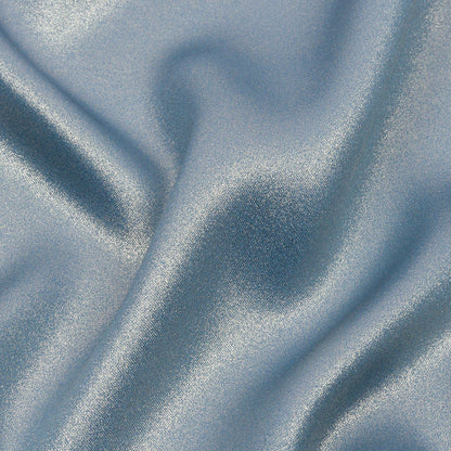 Ultra-Smooth Polyester Georgette with Foiling - Blue and Silver - Valeria Collection