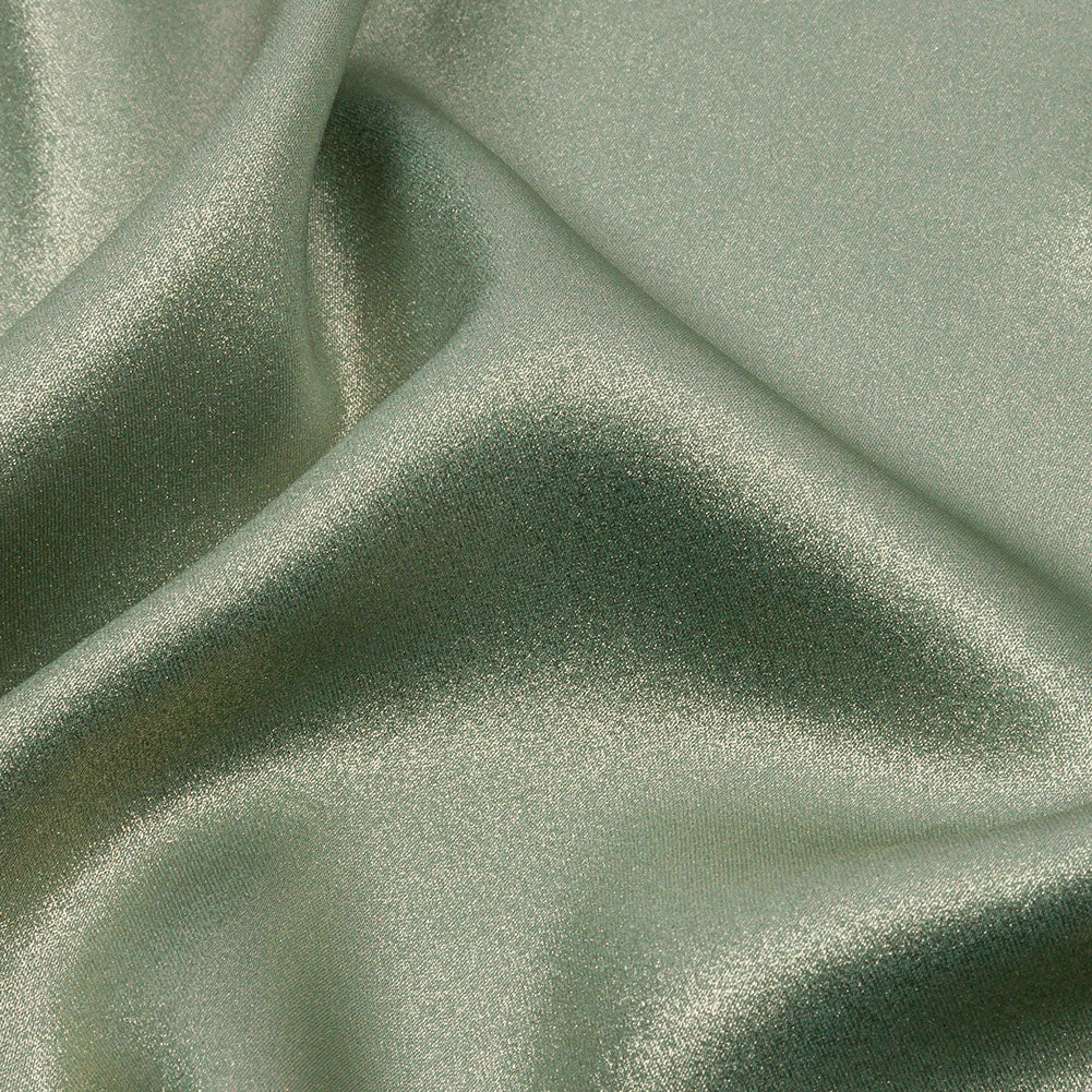 Ultra-Smooth Polyester Georgette with Foiling - Sage and Gold - Valeria Collection - Detail
