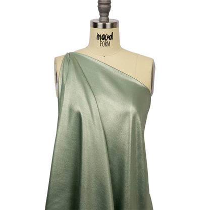 Ultra-Smooth Polyester Georgette with Foiling - Sage and Gold - Valeria Collection