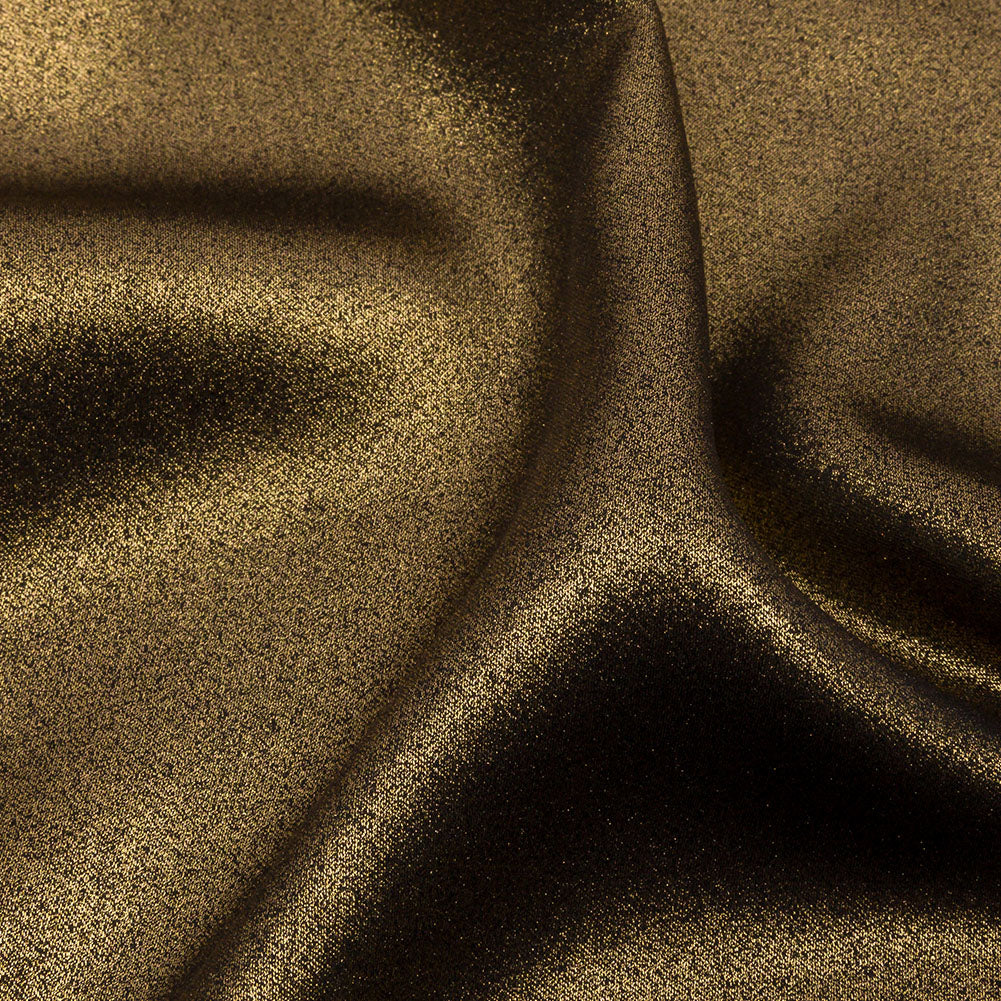 Ultra-Smooth Polyester Georgette with Foiling - Black and Gold - Valeria Collection - Detail