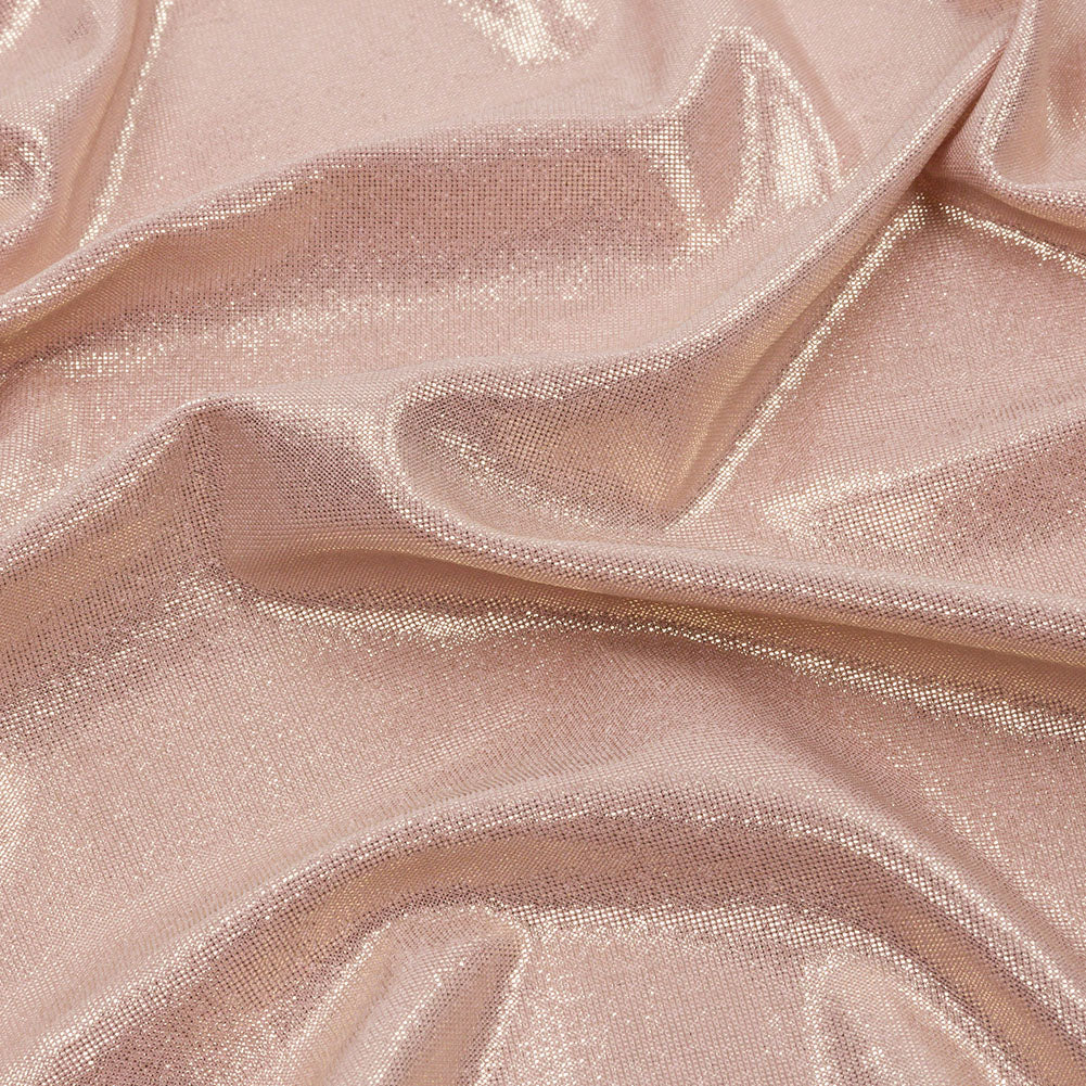 Polyester Interlock Knit with Gold Foiling - Pale Pink - Oriana Collection - Detail