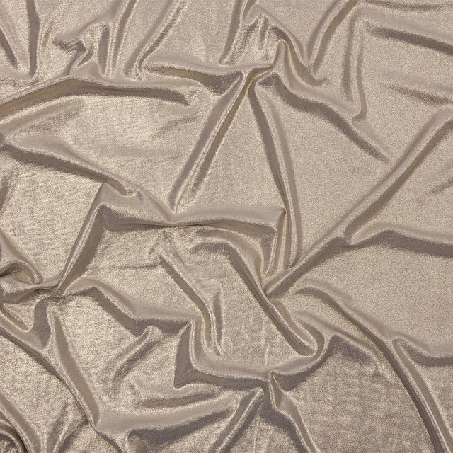 Polyester Interlock Knit with Gold Foiling - Gray - Oriana Collection