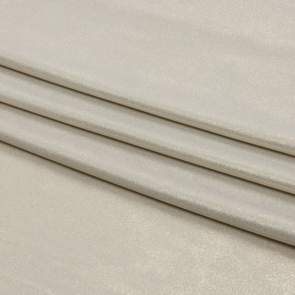 Polyester Interlock Knit with Gold Foiling - Pale Gray - Oriana Collection