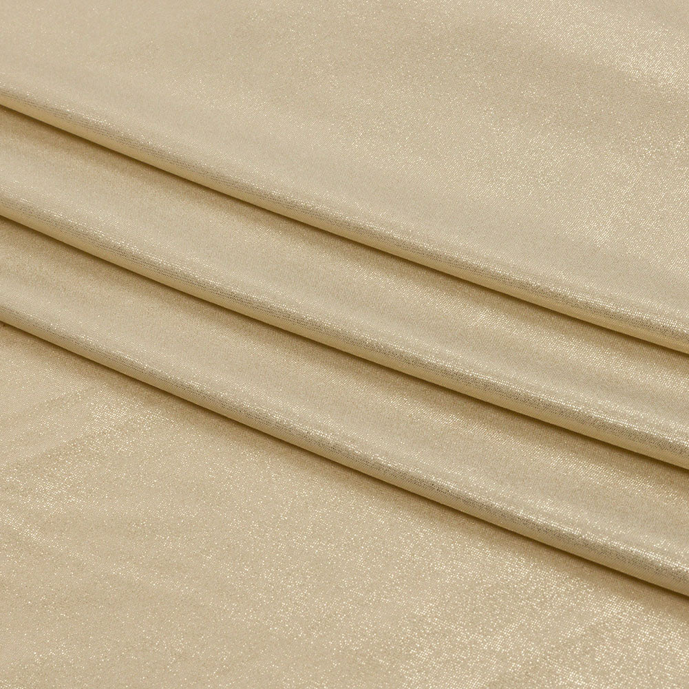 Polyester Interlock Knit with Gold Foiling - Sand - Oriana Collection