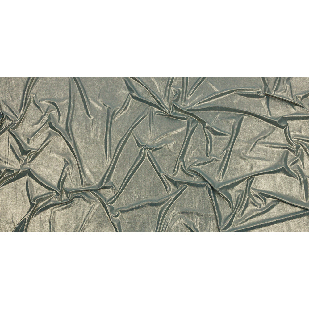 Polyester Interlock Knit with Gold Foiling - Sagebrush Green - Oriana Collection