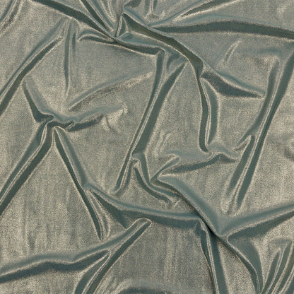 Polyester Interlock Knit with Gold Foiling - Sagebrush Green - Oriana Collection