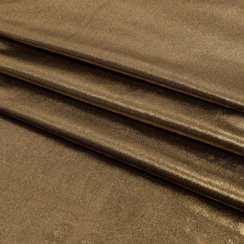 Polyester Interlock Knit with Gold Foiling - Black - Oriana Collection