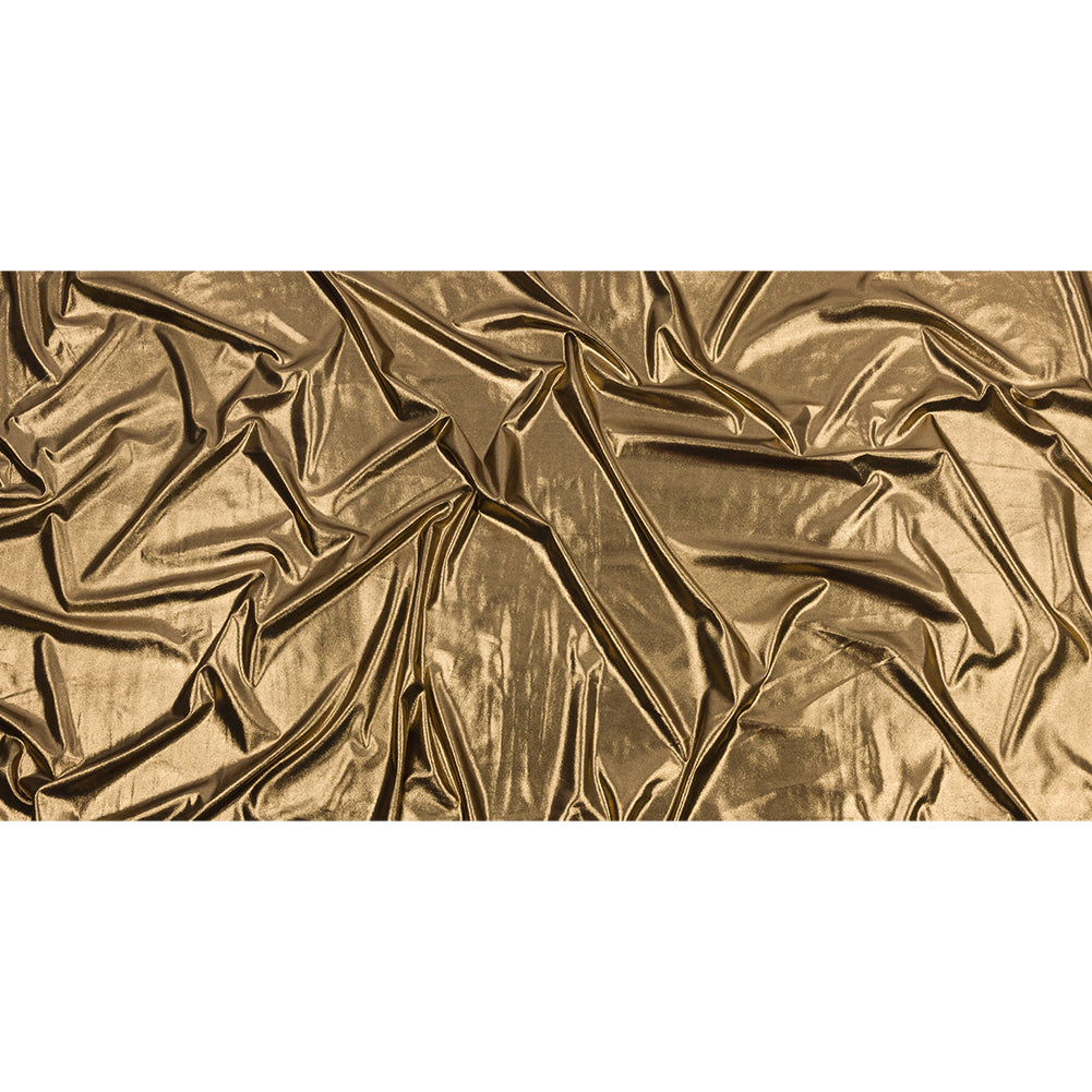 Polyester Interlock Knit with Gold Foiling - Black - Oriana Collection