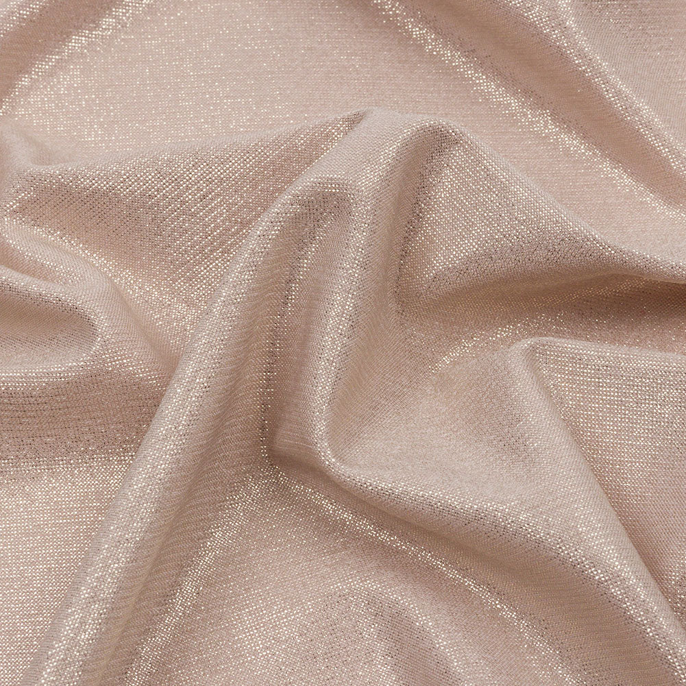 Foiled ITY Interlock Knit - Beige and Gold - Gaby Collection - Detail