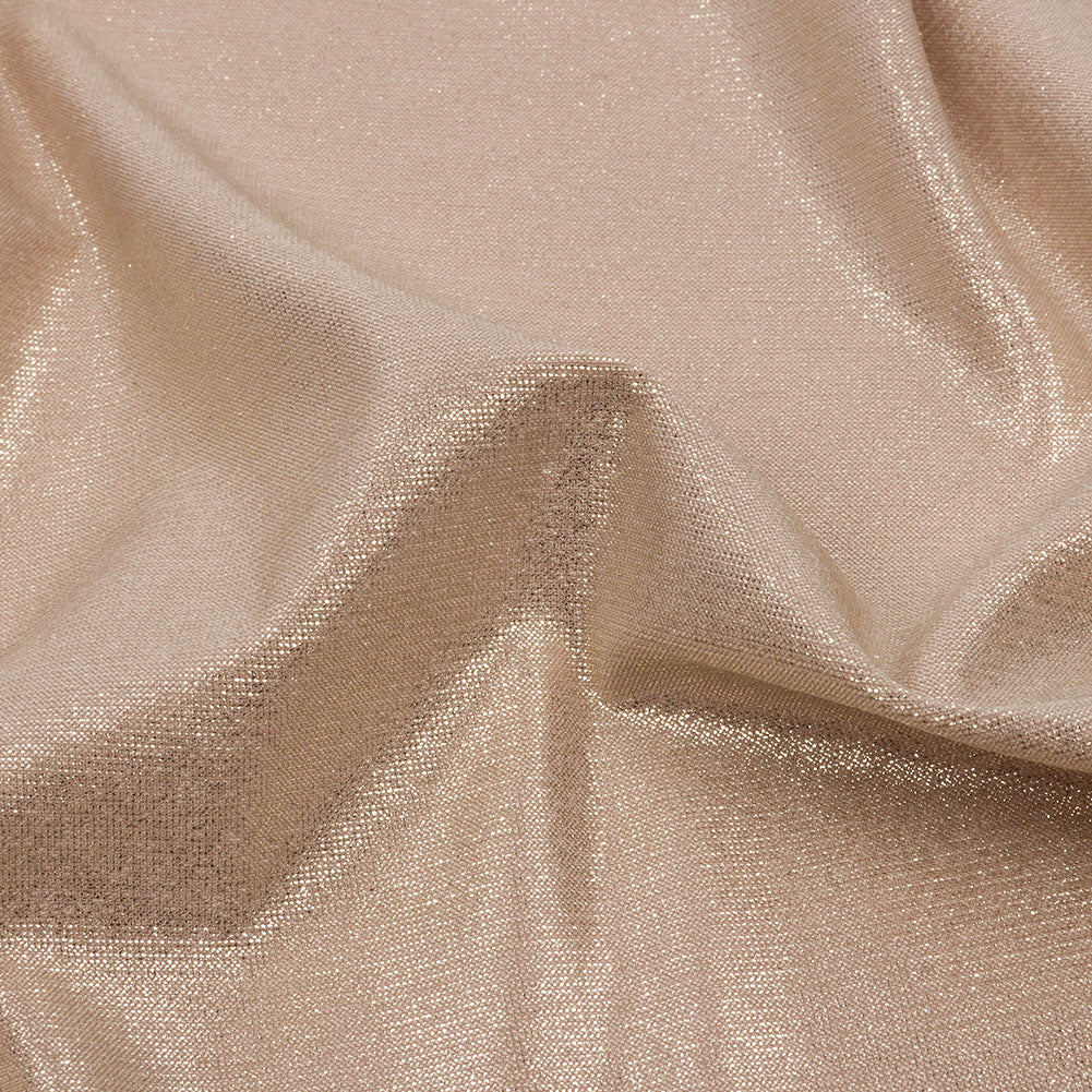 Foiled ITY Interlock Knit - Plaza Taupe and Gold - Gaby Collection - Detail