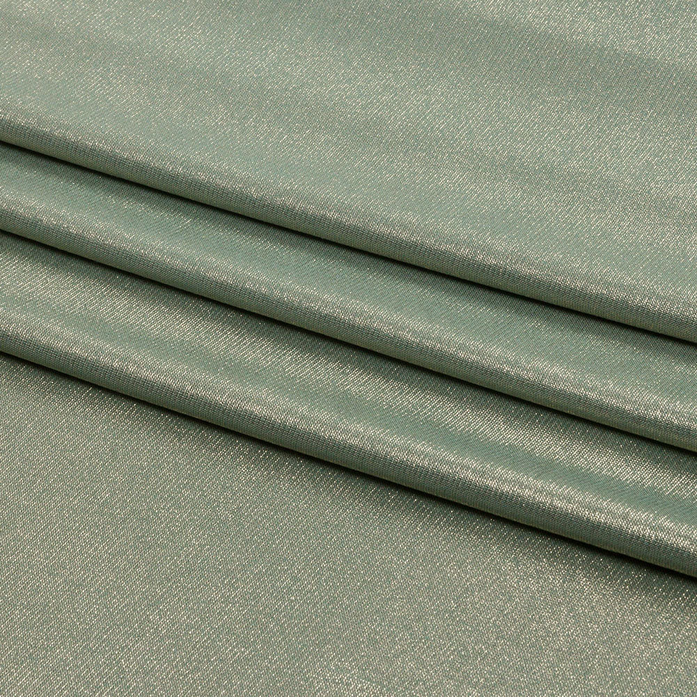 Foiled ITY Interlock Knit - Green Bay and Gold - Gaby Collection - Folded