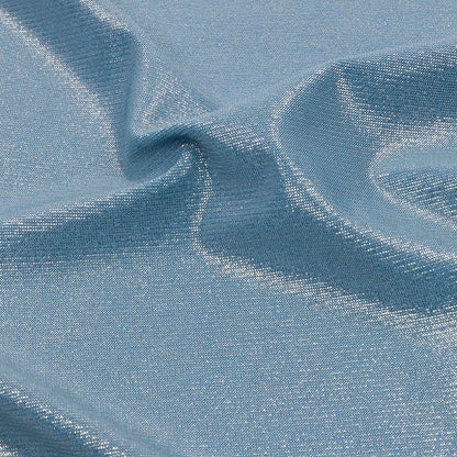 Foiled ITY Interlock Knit - Sky and Silver - Gaby Collection