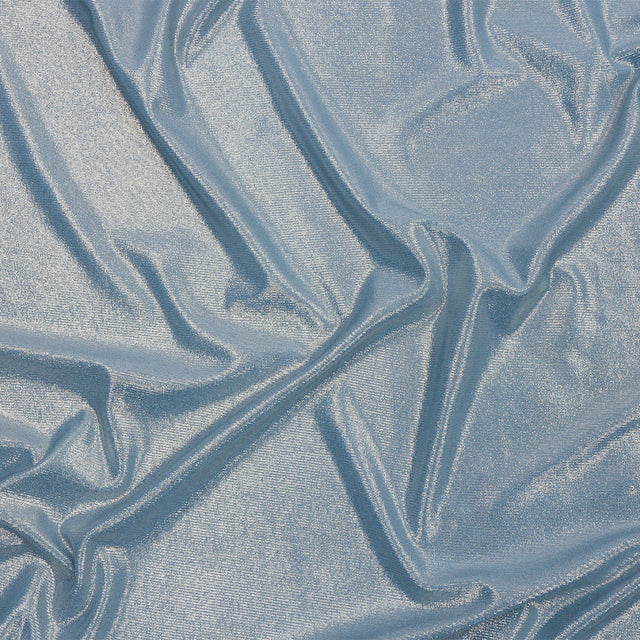 Foiled ITY Interlock Knit - Sky and Silver - Gaby Collection