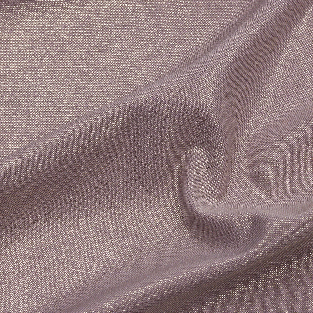 Foiled ITY Interlock Knit - Purplish Gray and Gold - Gaby Collection - Detail