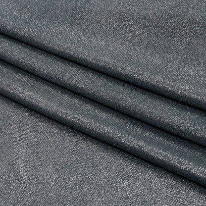 Foiled ITY Interlock Knit - Steel Gray and Silver - Gaby Collection