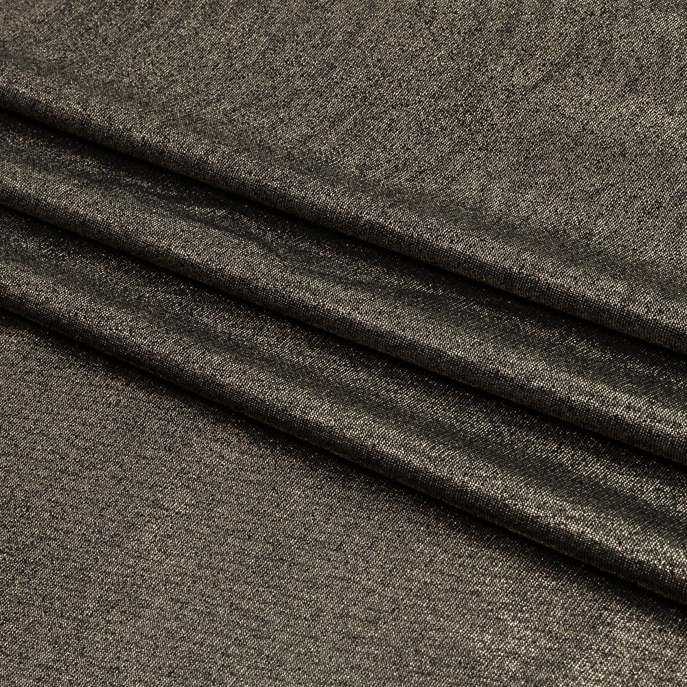 Foiled ITY Interlock Knit - Black and Gold - Gaby Collection