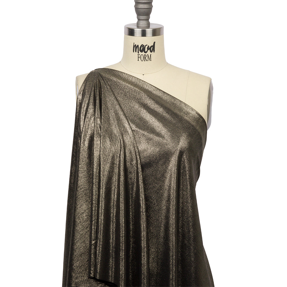 Foiled ITY Interlock Knit - Black and Gold - Gaby Collection