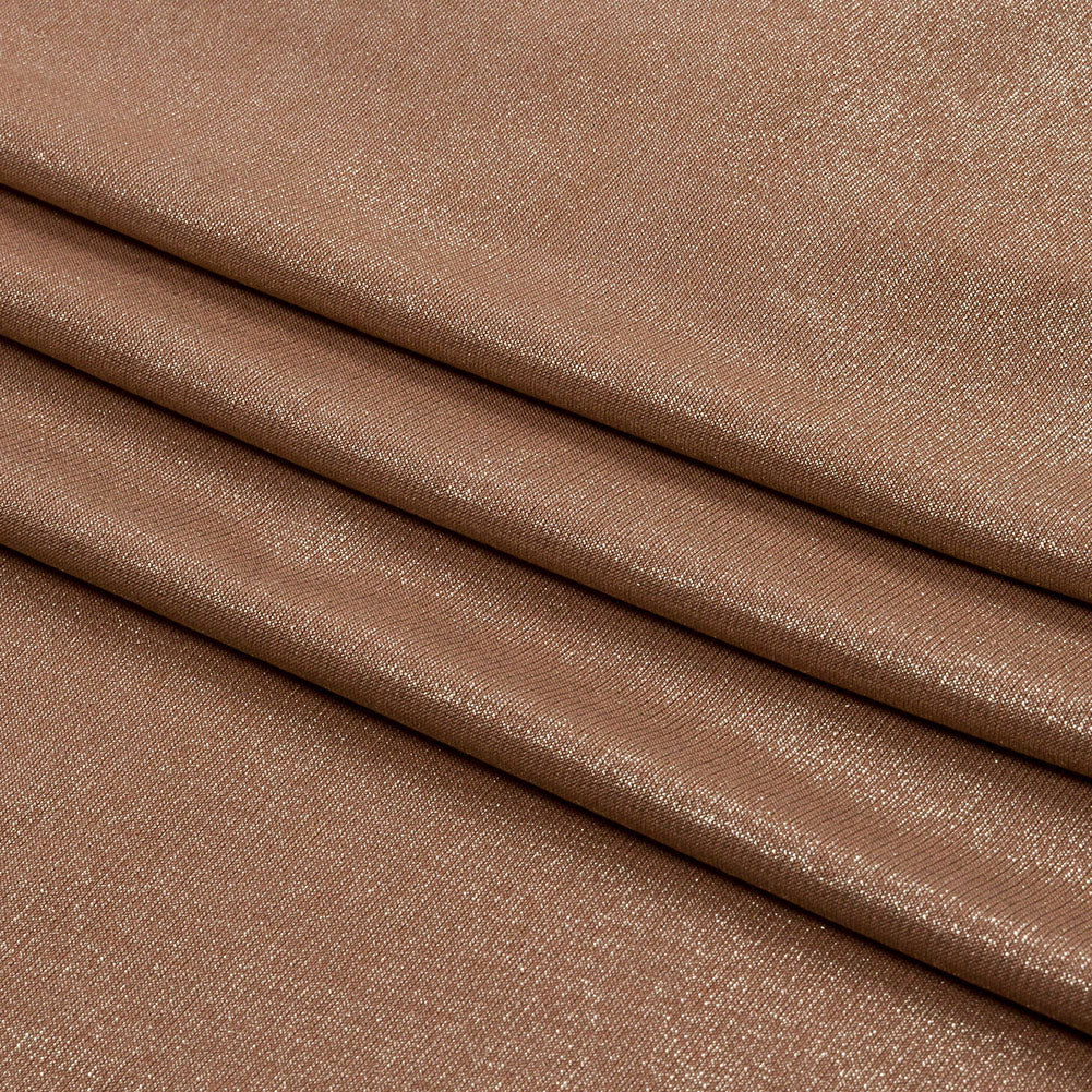Foiled ITY Interlock Knit - Camel and Gold - Gaby Collection