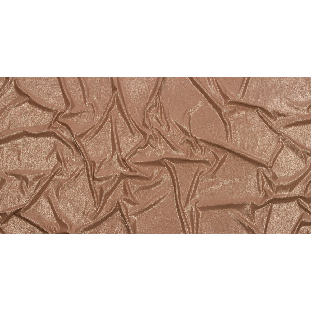 Foiled ITY Interlock Knit - Camel and Gold - Gaby Collection