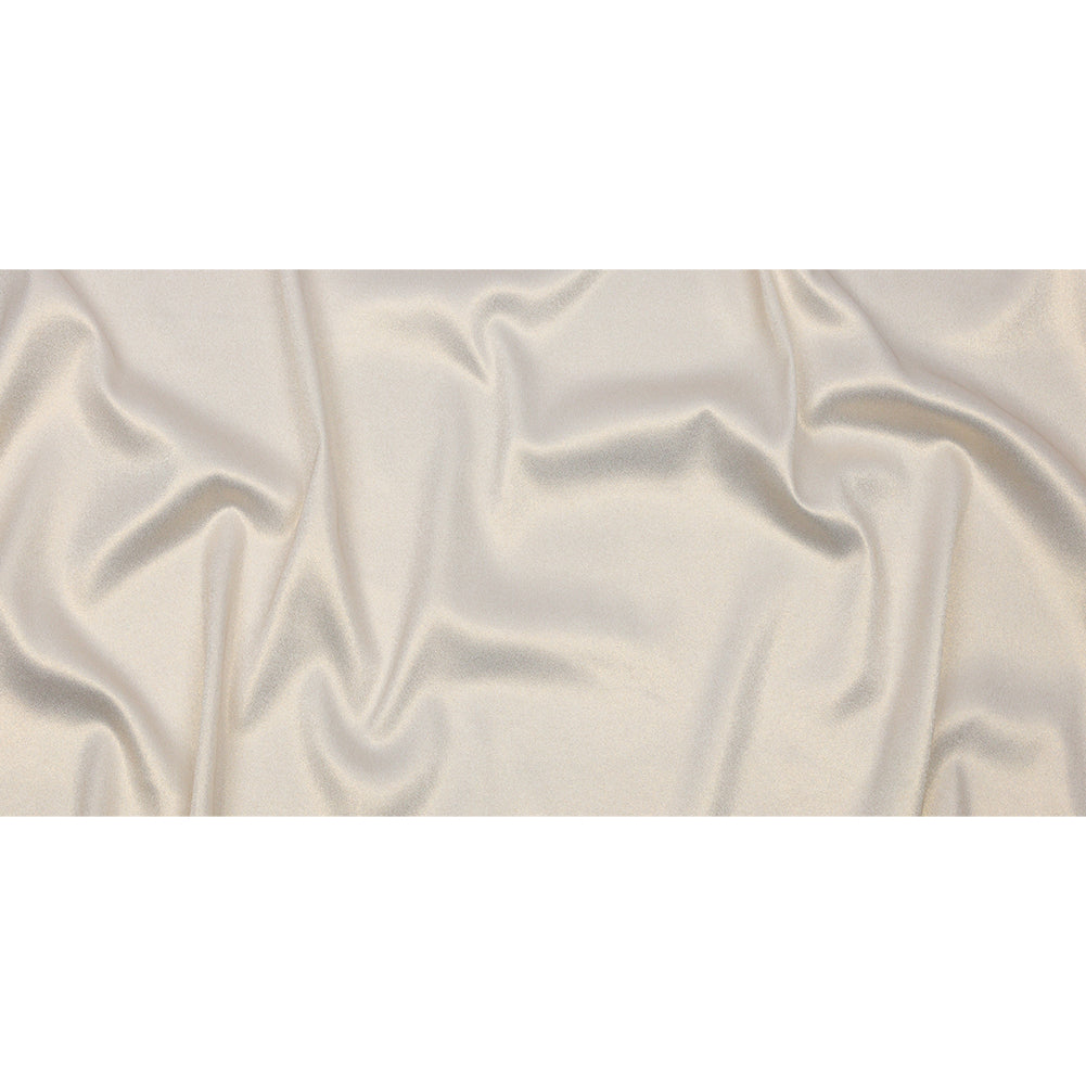 Stretch Polyester Crepe with Gold Foiling - White - Devyn Collection - Full
