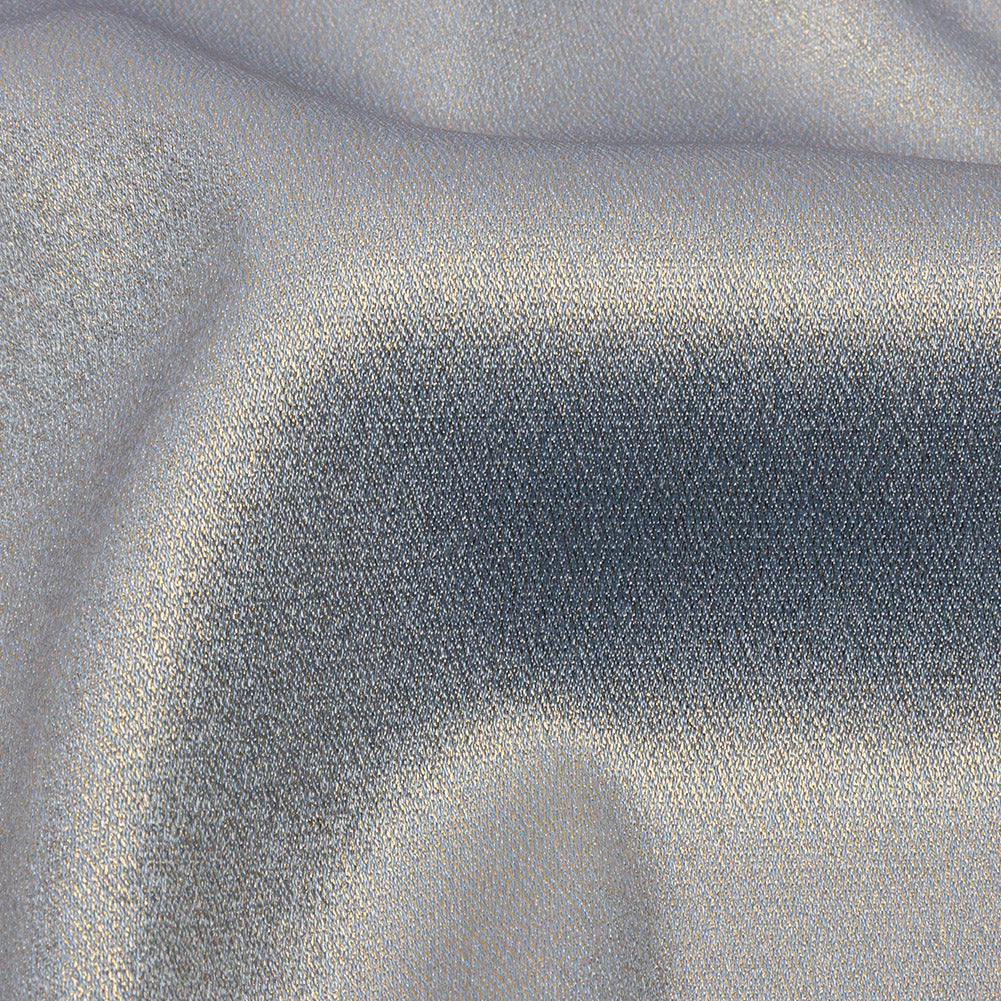 Stretch Polyester Crepe with Gold Foiling - Baby Blue - Devyn Collection - Detail