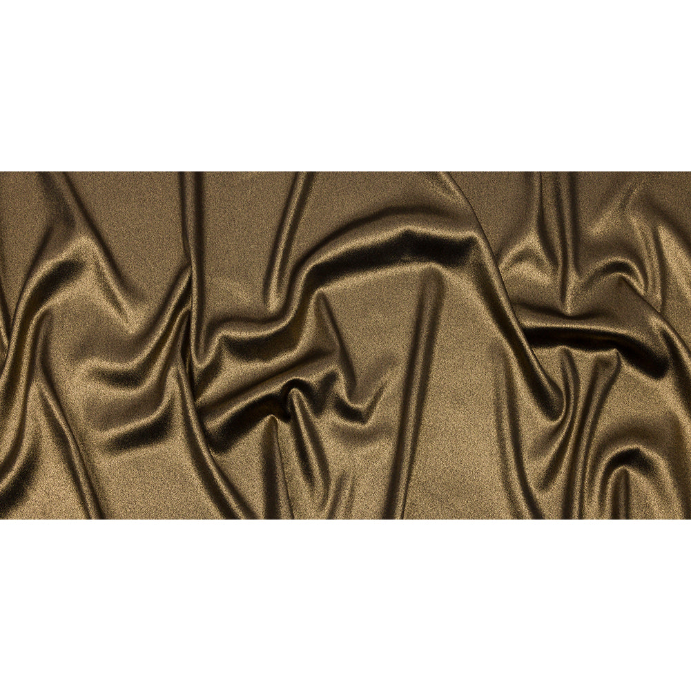 Stretch Polyester Crepe with Gold Foiling - Black - Devyn Collection - Full