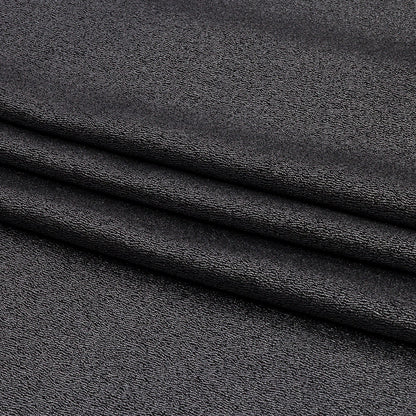 Stretch Polyester Crepe with Gold Foiling - Black - Devyn Collection