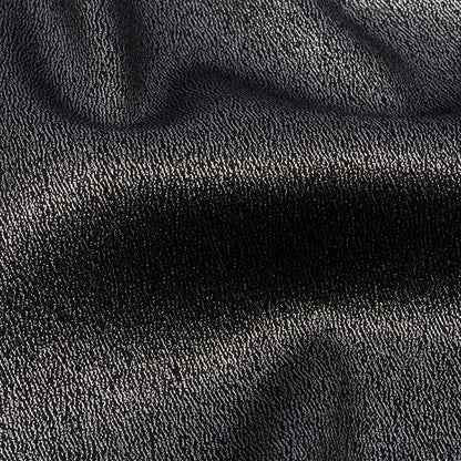 Stretch Polyester Crepe with Gold Foiling - Black - Devyn Collection