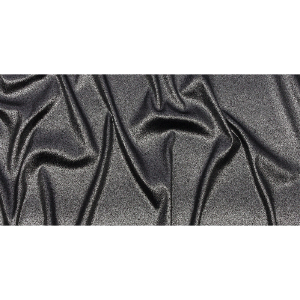 Stretch Polyester Crepe with Gold Foiling - Black - Devyn Collection