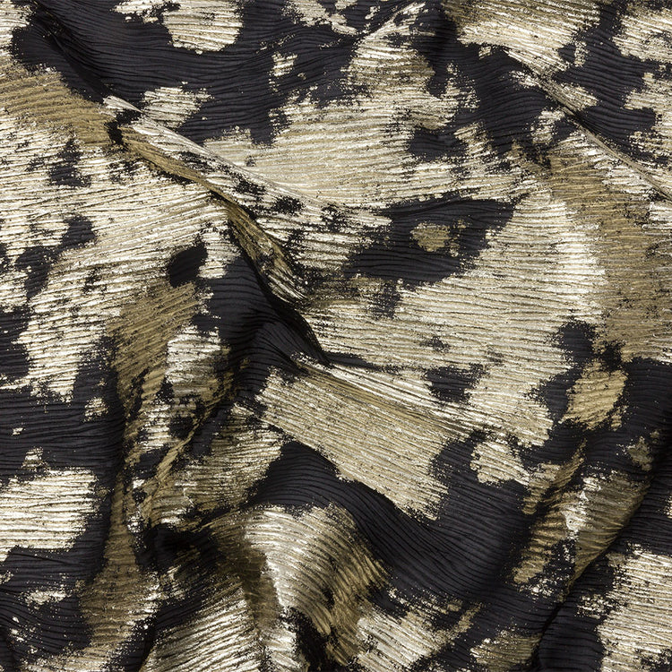 template--25877876670537__feature_collection_list_horizontal_tmckr6-Polyester Chiffon Plisse with Abstract Gold Foiling - Black - Aralia Collection