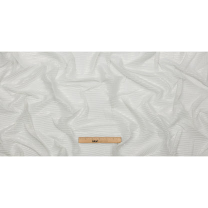 Polyester Chiffon with Abstract Pleats and Gold Foil - Silver Gray - Melia Collection