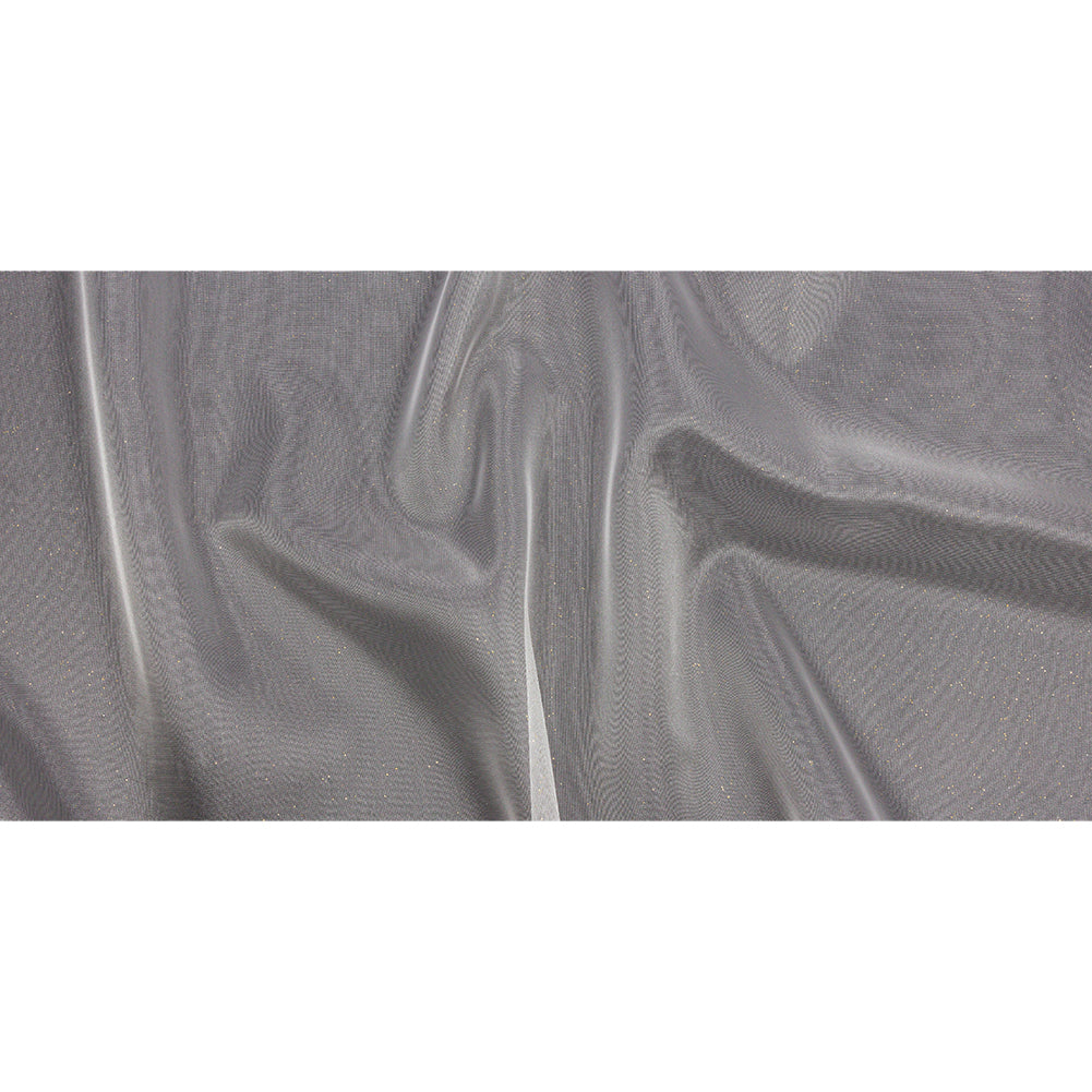 Polyester Mesh Organza with Gold Glitter - White - Starlight Collection - Full