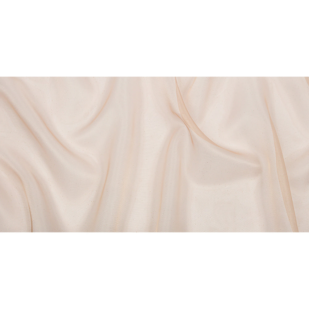Polyester Mesh Organza with Gold Glitter - Tan - Starlight Collection