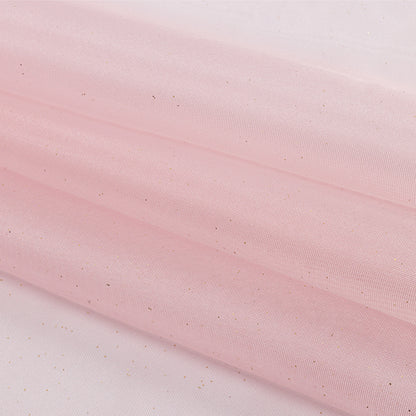 Polyester Mesh Organza with Gold Glitter - Baby Pink - Starlight Collection