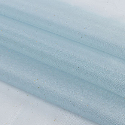 Polyester Mesh Organza with Gold Glitter - Sky Blue - Starlight Collection