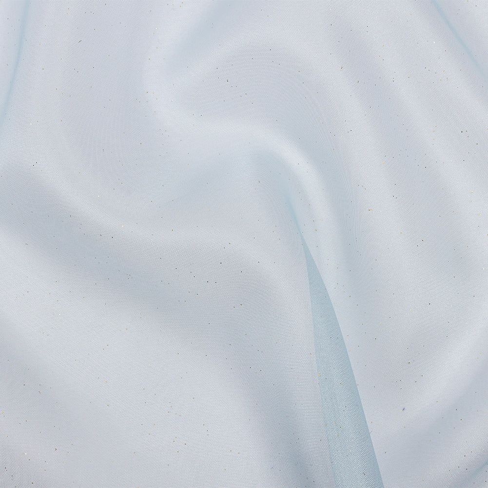Polyester Mesh Organza with Gold Glitter - Sky Blue - Starlight Collection