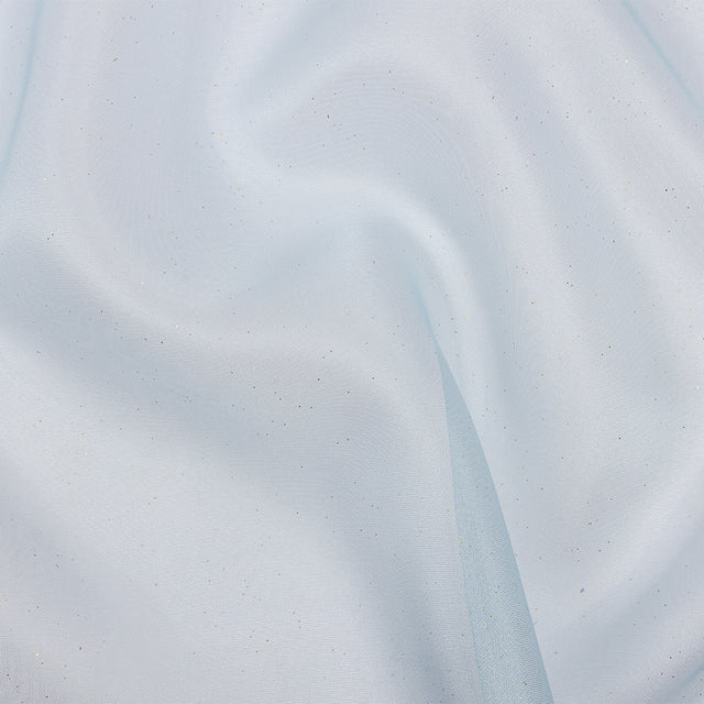 Polyester Mesh Organza with Gold Glitter - Sky Blue - Starlight Collection