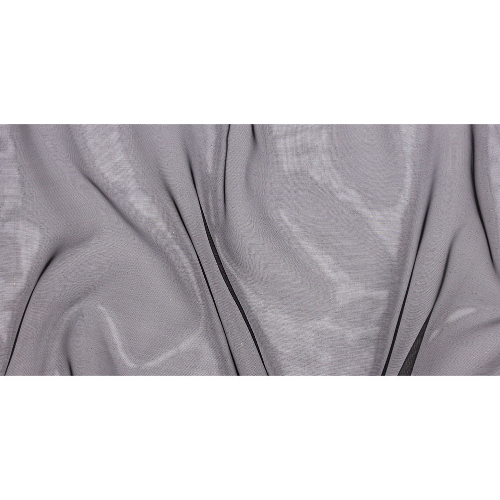 Polyester Mesh Organza with Gold Glitter - Black - Starlight Collection - Full