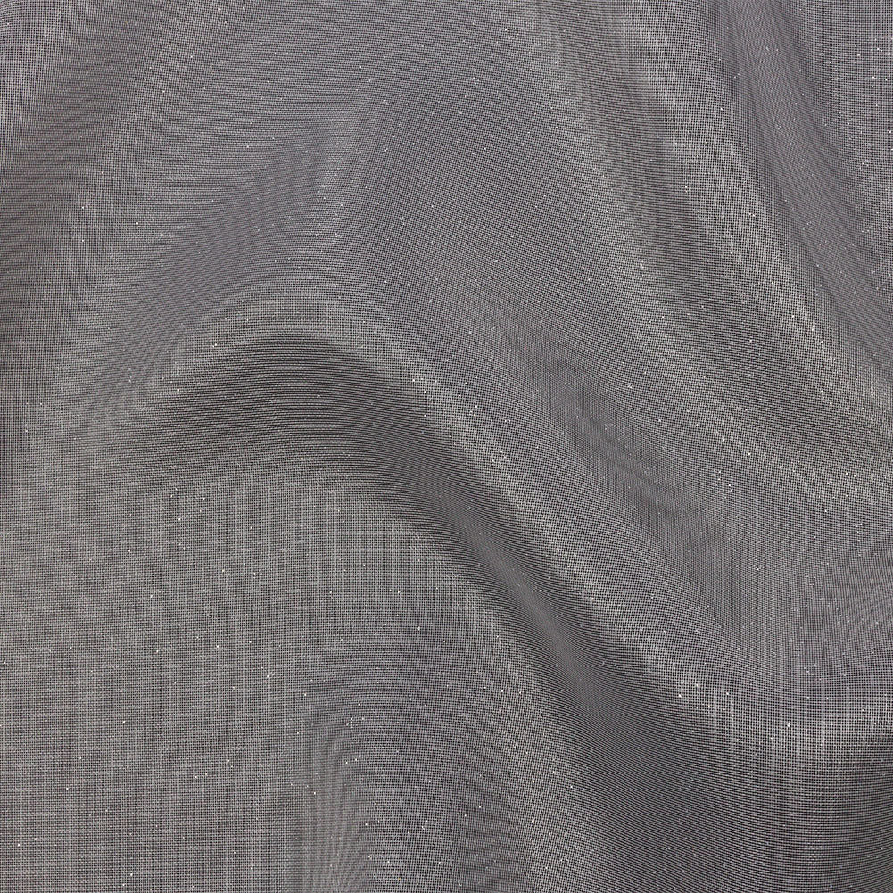 Polyester Mesh Organza with Silver Glitter - White - Starlight Collection