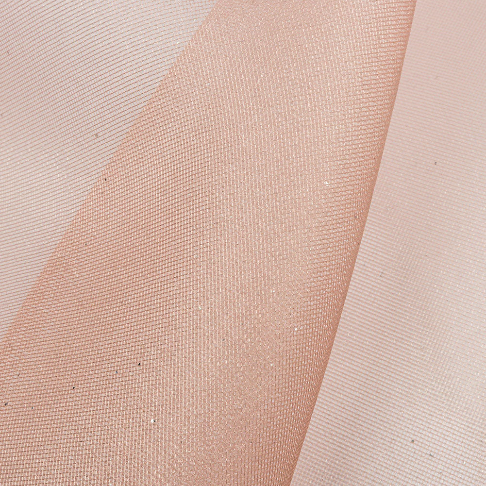 Polyester Mesh Organza with Silver Glitter - Rose Gold - Starlight Collection