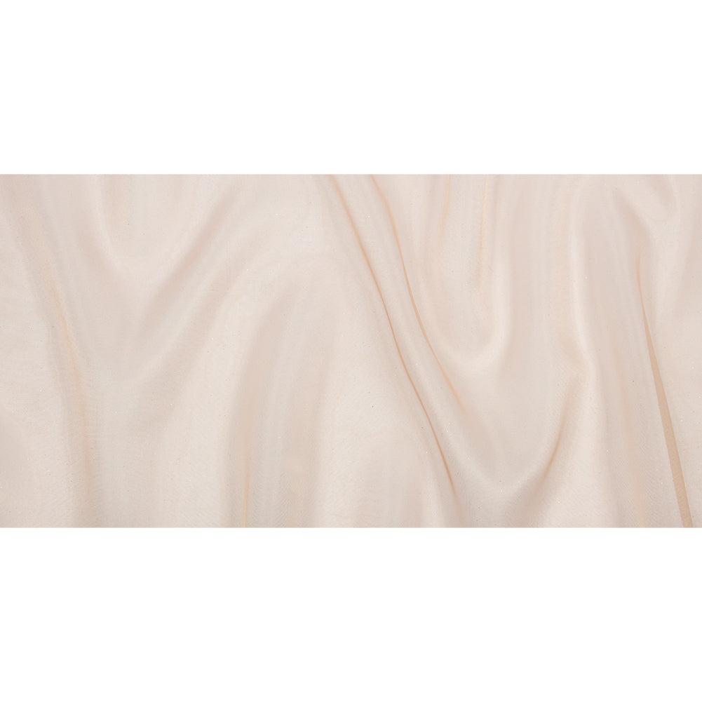 Polyester Mesh Organza with Silver Glitter - Tan - Starlight Collection - Full