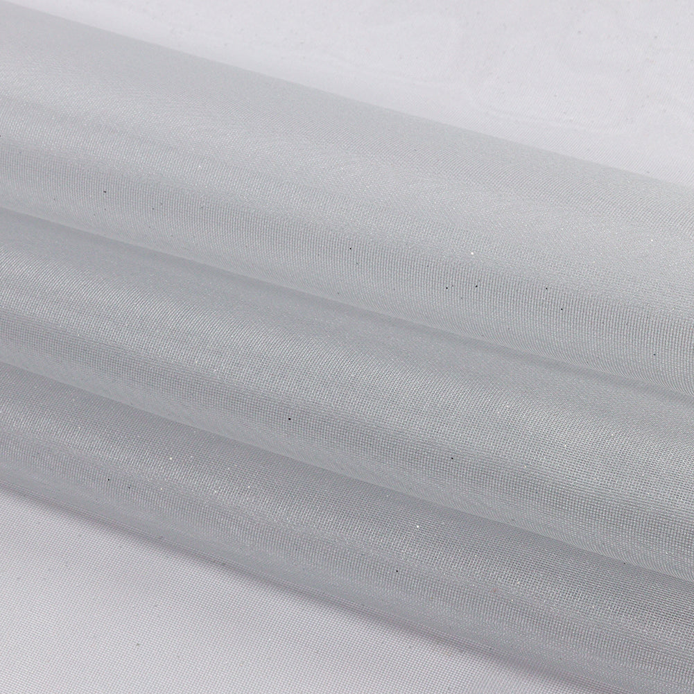 Polyester Mesh Organza with Silver Glitter - Pale Blue - Starlight Collection - Folded