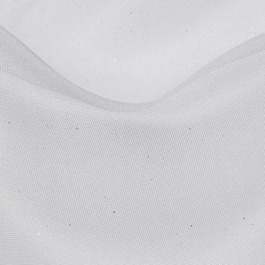 Polyester Mesh Organza with Silver Glitter - Pale Blue - Starlight Collection - Detail