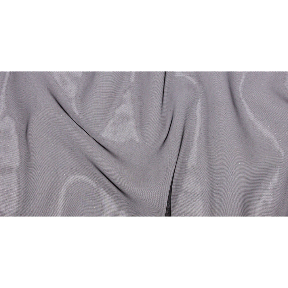 Polyester Mesh Organza with Silver Glitter - Black - Starlight Collection - Full