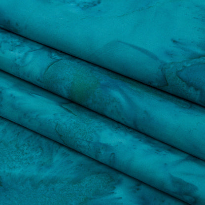 Island Batiks Foundation Basics Teal Abstract Quilting Cotton