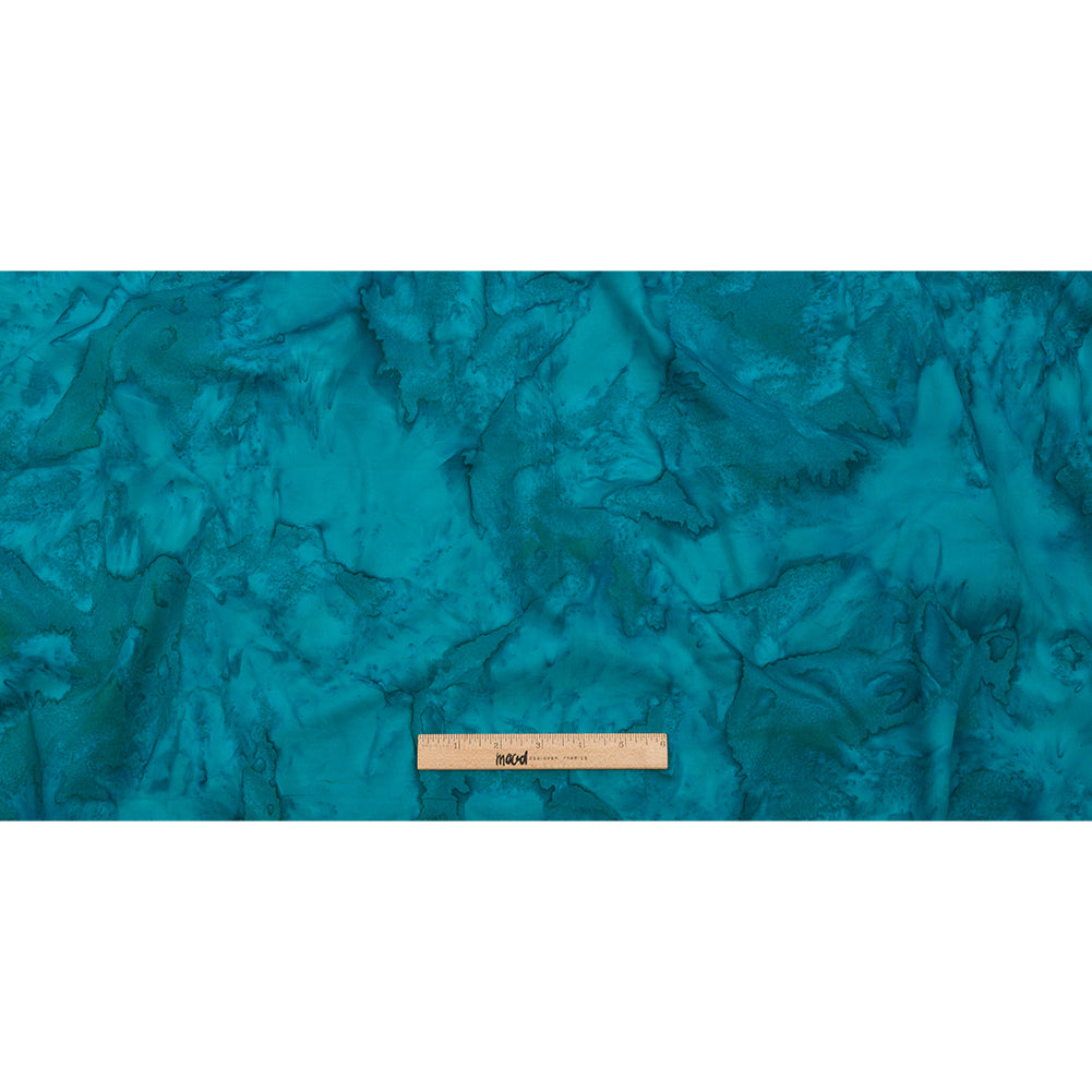 Island Batiks Foundation Basics Teal Abstract Quilting Cotton