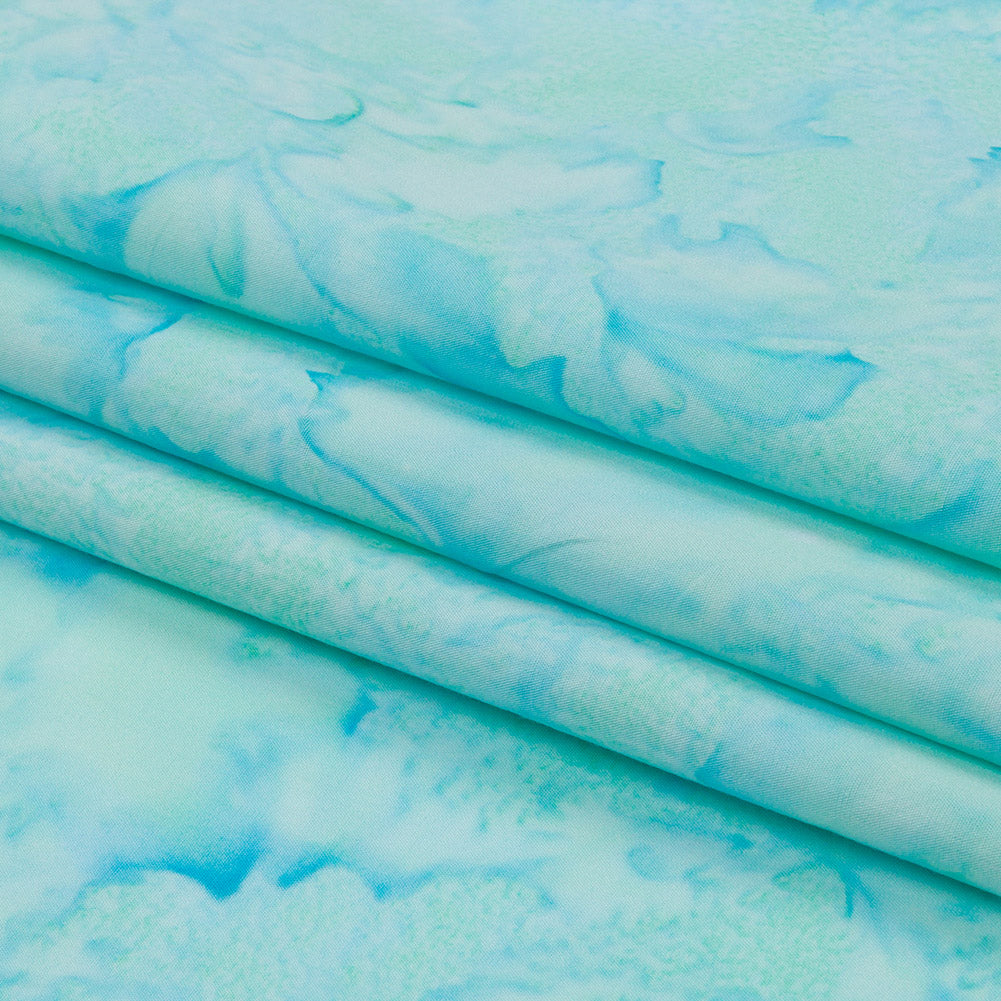 Island Batiks Foundation Basics Aqua Abstract Quilting Cotton