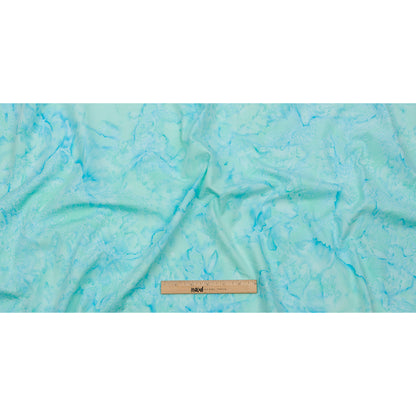 Island Batiks Foundation Basics Aqua Abstract Quilting Cotton