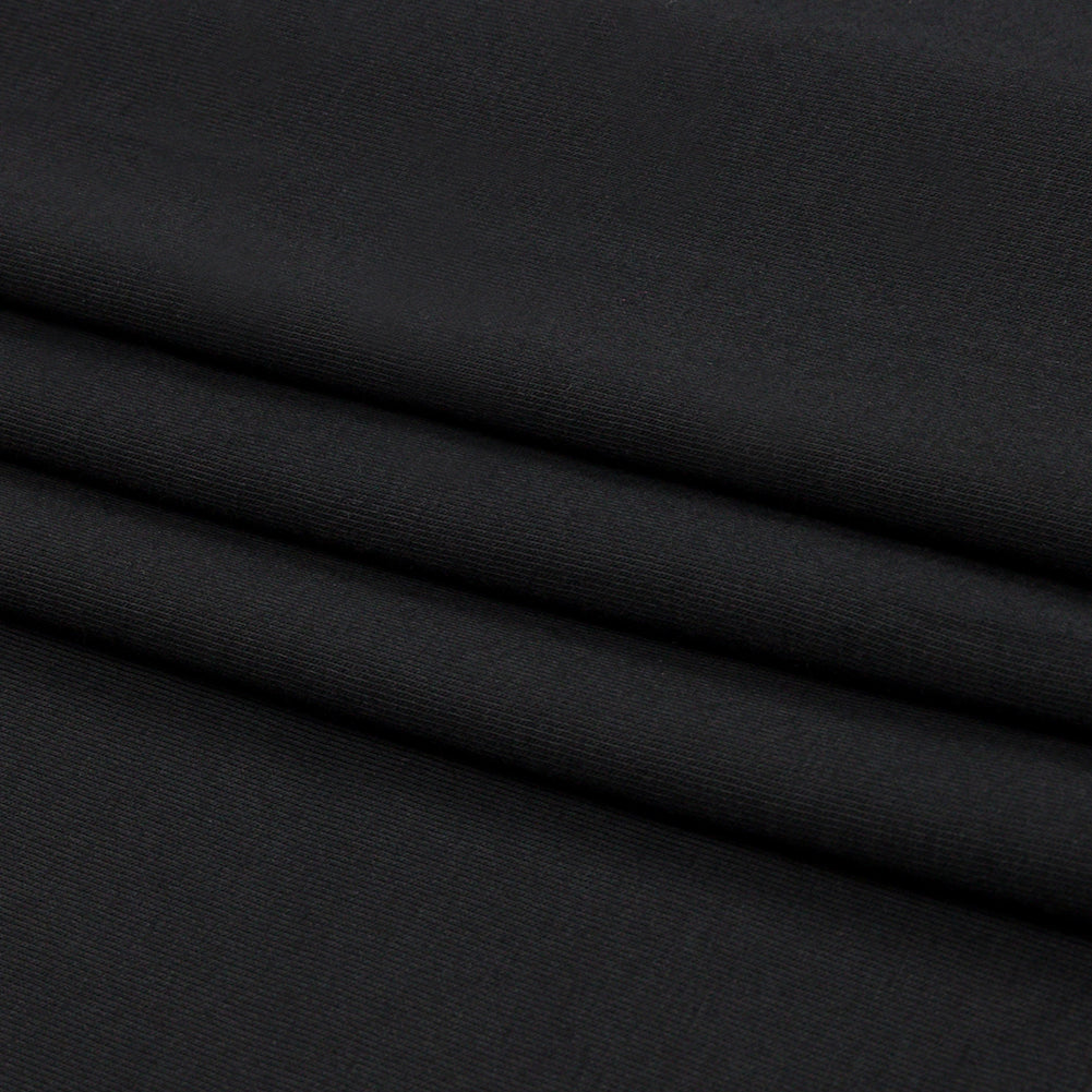 Black Stretch Rayon Jersey Folded